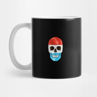 Luxembourg Flag Skull - Gift for Luxembourgish With Roots From Luxembourg Mug